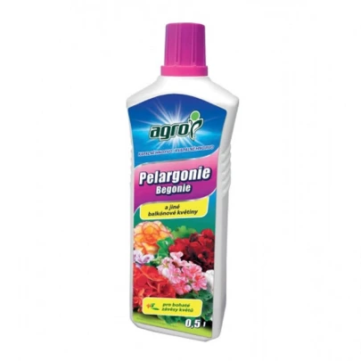 Kvapalné hnojivo pelargónie a iné balkónové kvetiny - Agro - 500 ml